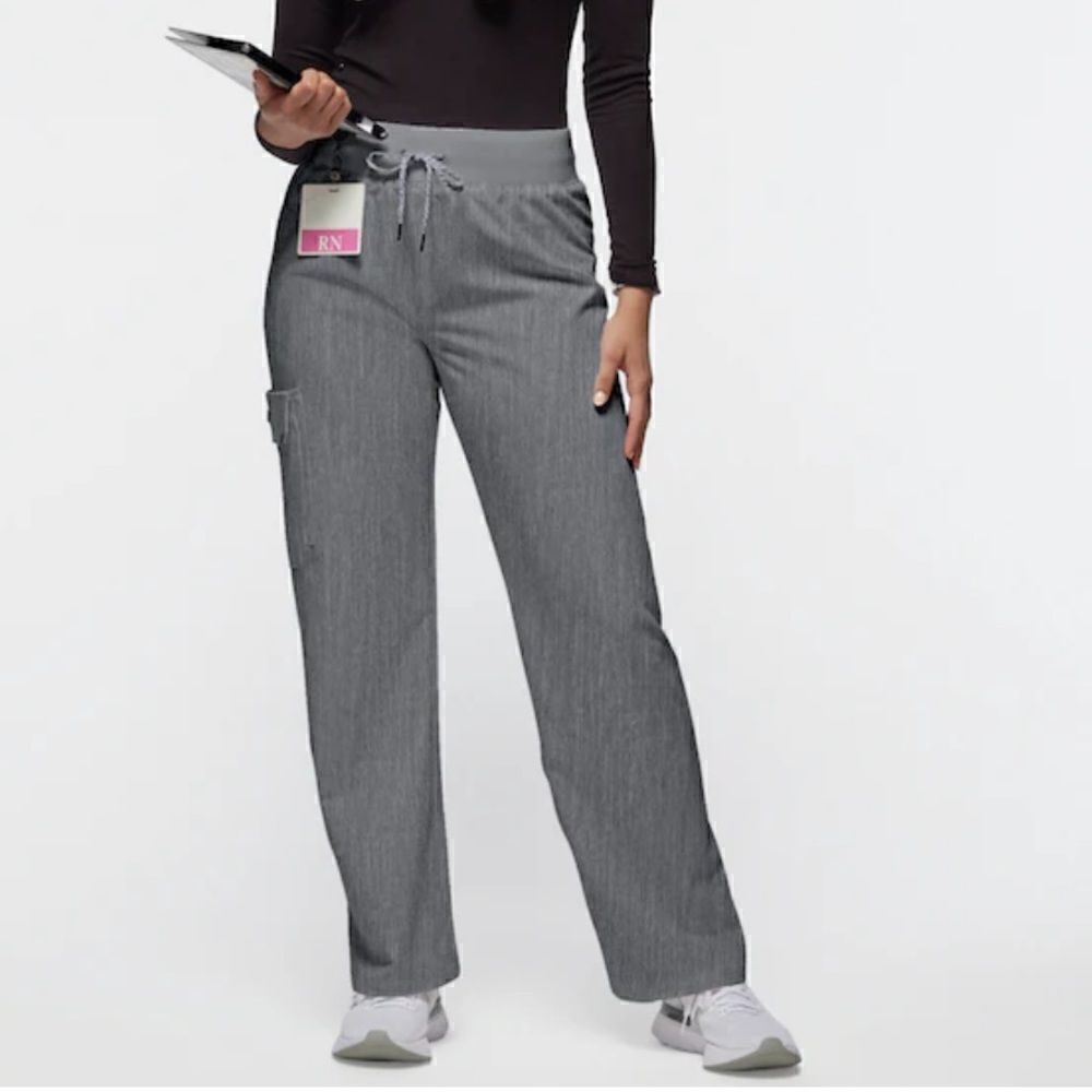 NWT Jaanuu Women’s 4-Pocket Heather Gray Scrub Pant Size XS Petite